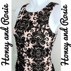 Honey and Rose Burnout Velvet Print Dress